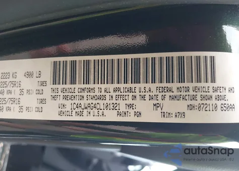 2012 Jeep Wrangler Sport from USA, damaged, VIN 1C4AJWAG4CL101321